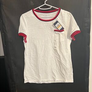 Tommy Hilfiger White Tee with Red and Blue Accents